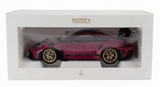 1:18 Porsche 911 (992) GT3 RS Weissach -- Ruby Star Red w/Gold Wheels -- Norev