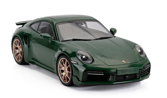 1:18 Porsche 911 (992) Turbo Sport Design 2024 -- Dark Green -- Minichamps