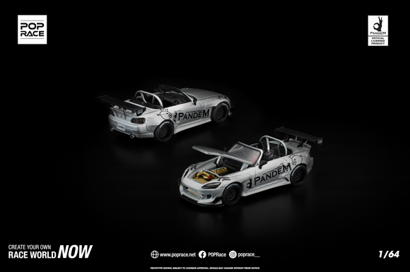 (Pre-Order) 1:64 Honda S2000 PANDEM -- Silver -- Pop Race