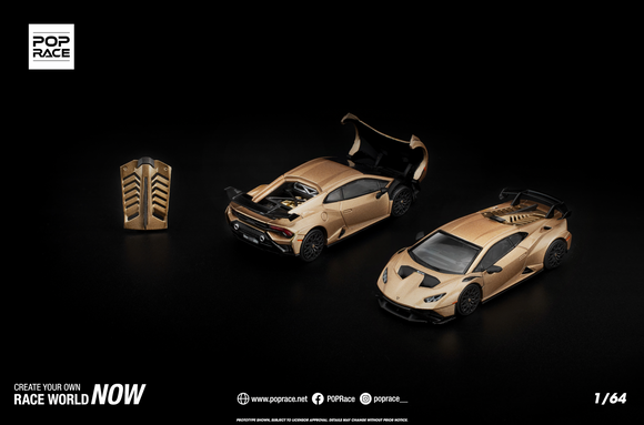 (Pre-Order) 1:64 Lamborghini Huracan STO -- Matte Gold -- Pop Race
