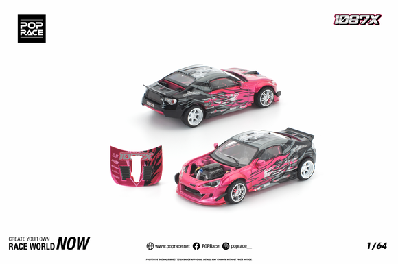 (Pre-Order) 1:64 Toyota GT86 -- 1087x Black/Pink -- Pop Race