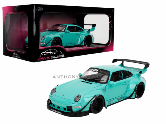 1:18 RWB 993 (Porsche 911) -- Kei Kishi - Turquoise -- JADA: Pink Slips