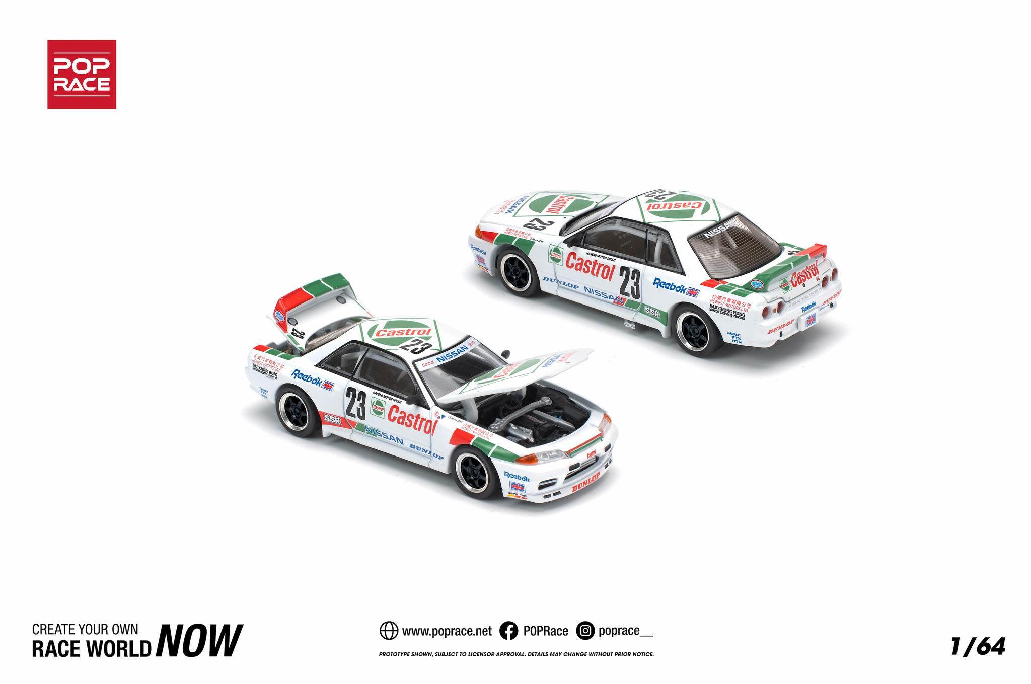 1:64 Nissan R32 Skyline GTR -- 1990 Macau Winner #23 Castrol -- Pop Ra