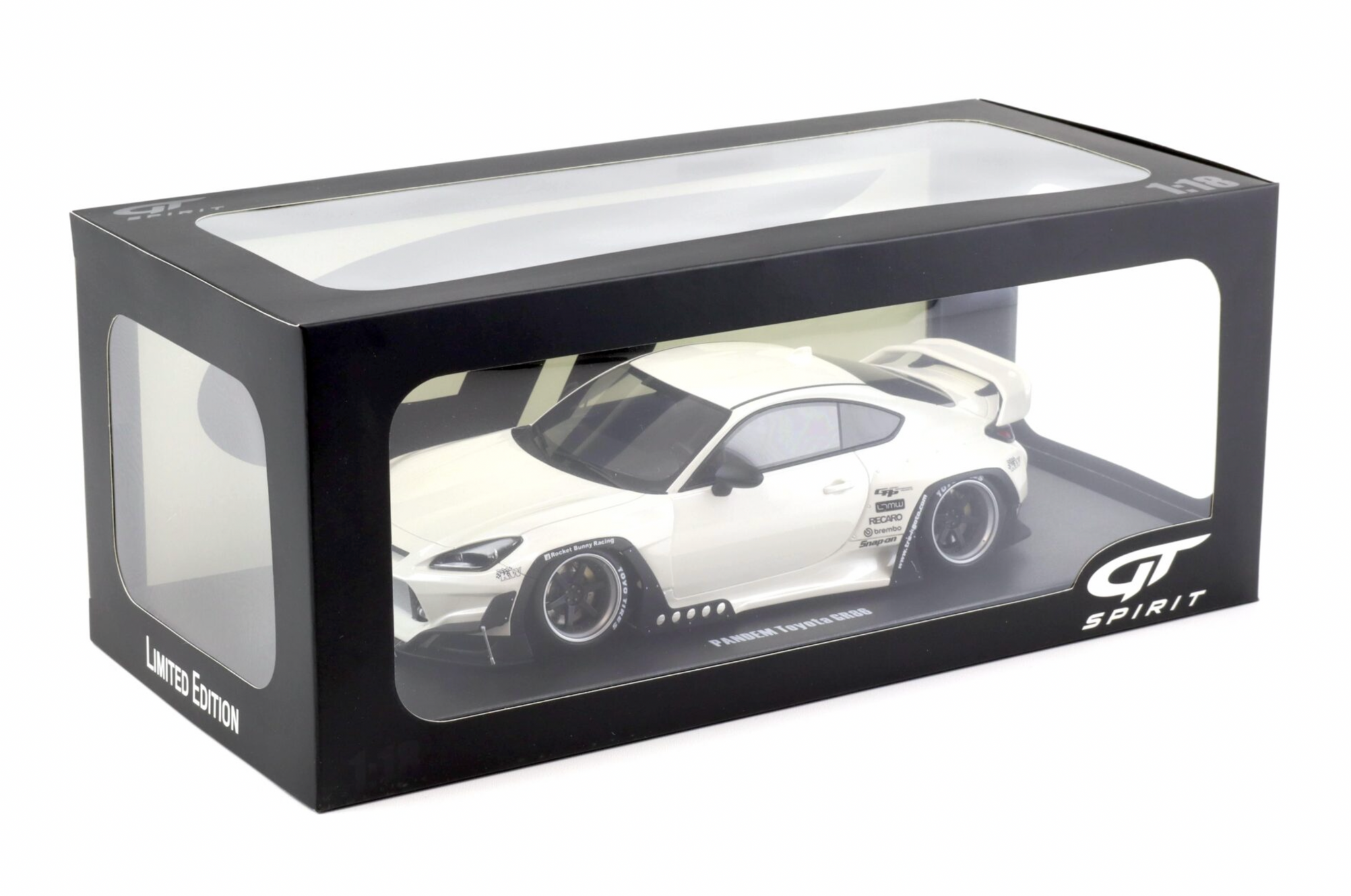 1:18 Toyota GR86 Pandem -- White/Black -- GT Spirit