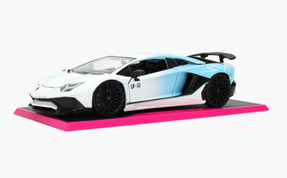 1:24 Lamborghini Aventador SV -- Turquoise/White -- JADA: Pink Slips