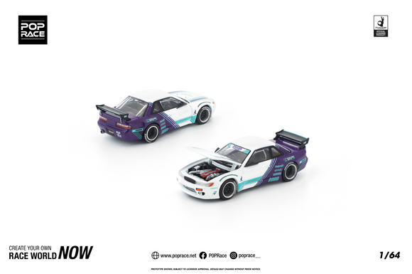 (Pre-Order) 1:64 Nissan Silvia S13 PANDEM -- White/Purple -- Pop Race
