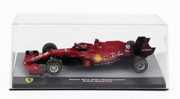 1:43 2021 Charles LeClerc -- British GP -- #16 Ferrari SF21 -- Atlas/Edicola F1