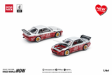 1:64 Nissan Silvia S13 PANDEM -- Moontech Red/Silver -- Pop Race
