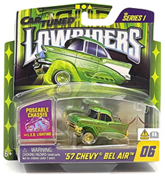1:64 1957 Chevrolet Bel Air -- Green -- CarTuned: Lowriders Show Glow