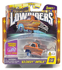 1:64 1963 Chevrolet Impala -- Orange -- CarTuned: Lowriders Show Glow