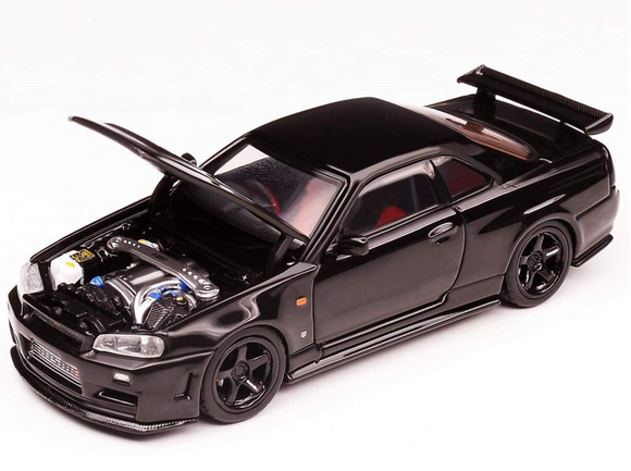 1:64 Nissan R34 Skyline GTR Z-Tune -- Black Pearl -- Motorhelix