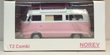 1:43 Volkswagen Kombi T2b Camper Van -- Light Pink / White -- Norev