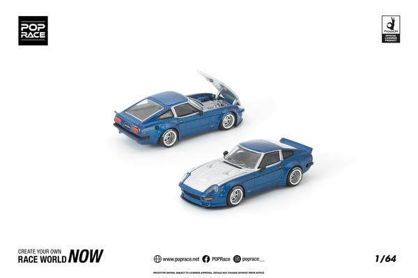 Pre-Order) 1:64 Datsun 280ZX PANDEM -- Blue / Silver -- Pop Race