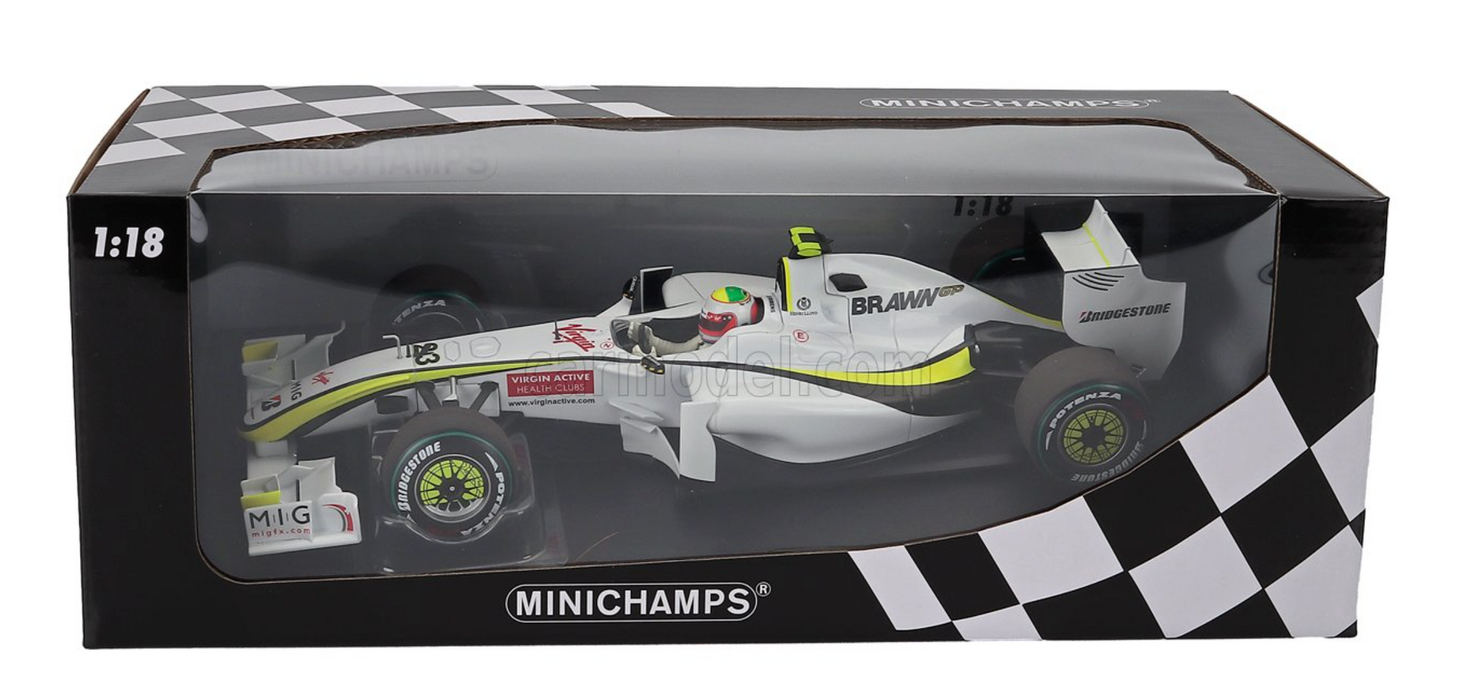 1:18 2009 Rubens Barrichello - Europe GP Winner -- #23 Brawn GP -- Min