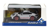 1:43 Porsche 911 (992) GT3 RS 2023 -- Ice Grey Metallic w/Red Stripe -- Solido