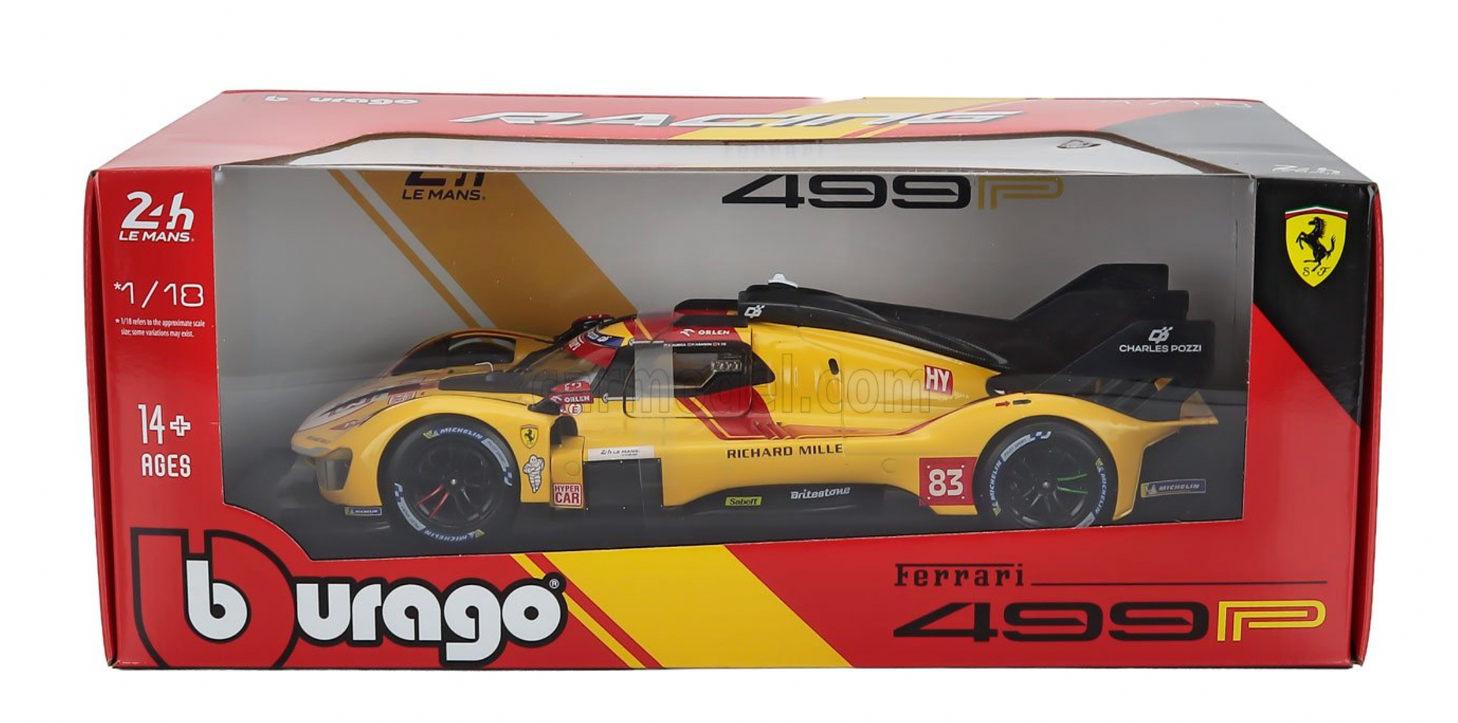 1:18 2025 LeMans 24h Winner -- #83 Ferrari 499P -- Bburago