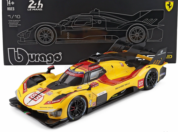 Bburago 1/18 Ferrari 499P 2023ルマン Winner 1:18 2025 LeMans 24h Winner -- #83 Ferrari 499P -- Bburago
