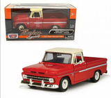 1:24 1966 Chevrolet C10 Fleetside Pickup -- Red/Cream -- MotorMax