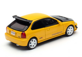1:64 Honda Civic Type R EK9 J’s Racing -- Yellow -- Motorhelix M65053