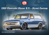 (Pre-Order) 1:18 1969 Chevrolet Blazer K/5 2WD - Street Custom -- Blue/White -- ACME