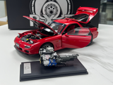 1:18 Mazda RX7 Spirit R w/13B Engine Display -- Red Metallic -- Polar Master