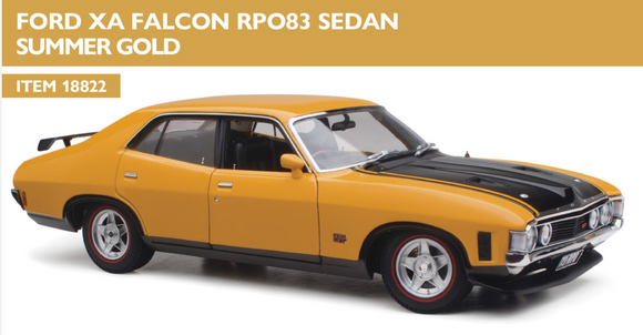 (Pre-Order) 1:18 Ford XA Falcon RPO83 Sedan -- Summer Gold -- Classic Carlectables