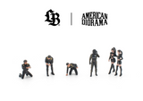 (Pre-Order) 1:64 Figurines (Set of 6) -- Black Pop Race Team Crew -- Pop Race x American Diorama