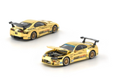 (Pre-Order) 1:64 Toyota Supra (A80) TOP SECRET GT300 -- Chrome Gold -- Pop Race PR640274
