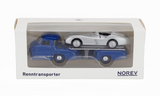 1:64 Mercedes Benz Renntransporter + 1954 W196 -- Blue/Silver -- Norev