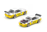 1:64 Nissan Silvia S13 PANDEM -- 2020 D1 LIghts Yellow/White -- Pop Race
