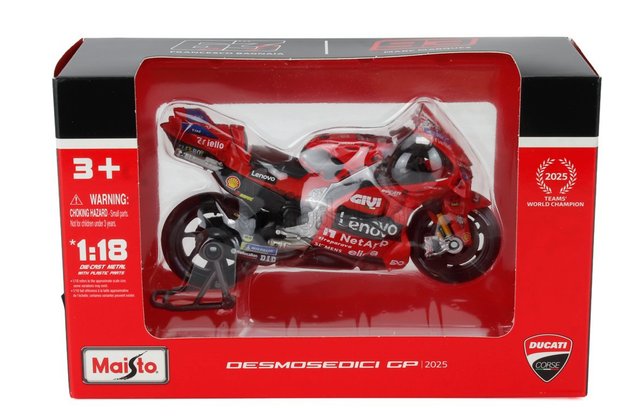 1:18 2025 MotoGP World Champion -- Marc Marquez -- #93 Ducati -- Maist