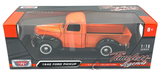 1:18 1940 Ford Pickup -- Orange / Black -- MotorMax: Timeless Legends