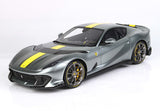1:18 Ferrari 812 Competizione 2021 -- Grigio Coburn (Grey/Yellow) -- Bburago