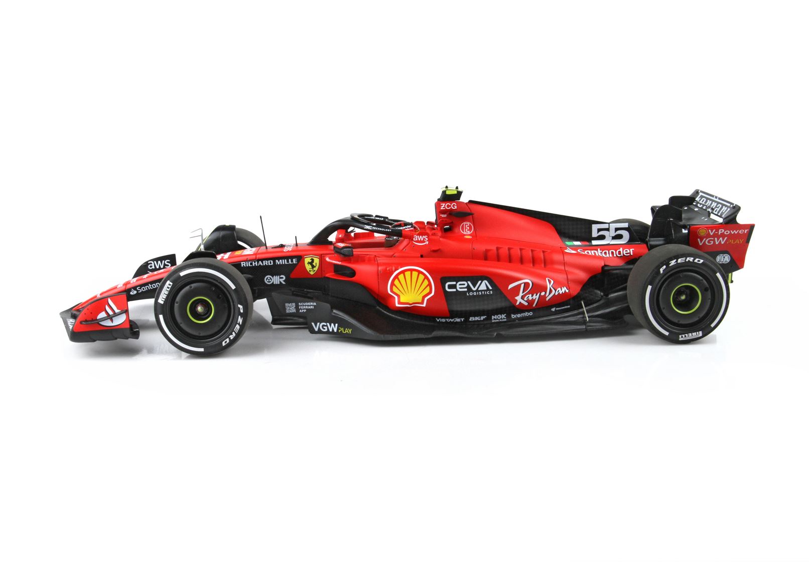 1:18 2023 Carlos Sainz -- Singapore GP Winner -- #55 Scuderia Ferrari
