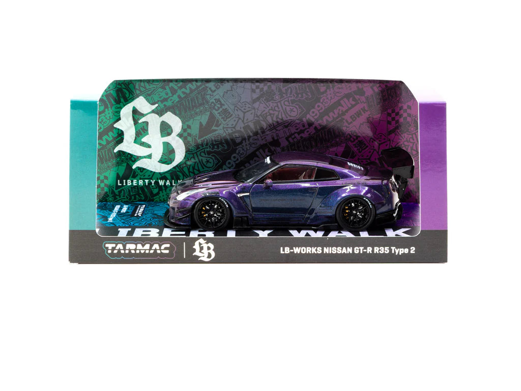 1:43 Nissan GT-R R35 LB-Works Type 2 -- Midnight Purple -- Tarmac Work