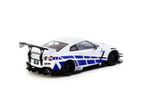 1:43 Nissan GT-R R35 LB-Works Type 2 -- White w/Blue Decals -- Tarmac Works