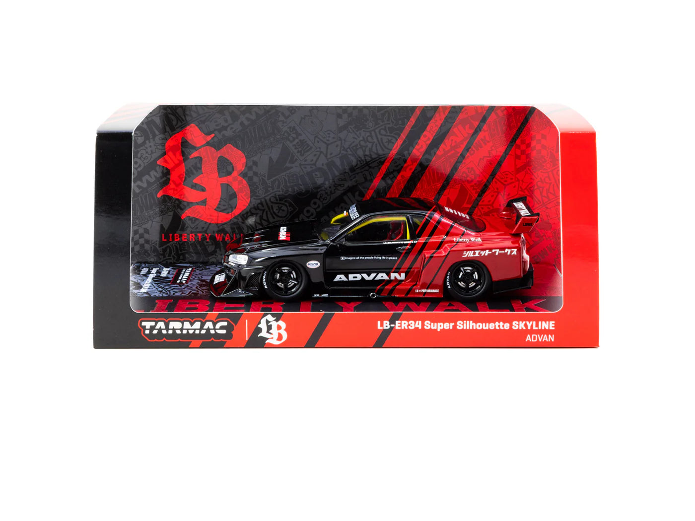 1:43 LBWK Nissan E-R34 Super Silhouette Skyline GTR - ADVAN -- Tarmac