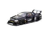 1:43 LBWK Nissan E-R34 Super Silhouette Skyline - Liberty Walk Black -- Tarmac Works