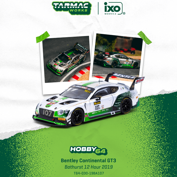 (Pre-Order) 1:64 2019 Bathurst 12 Hour -- #107 Bentley Continental GT3 -- Tarmac Works x IXO