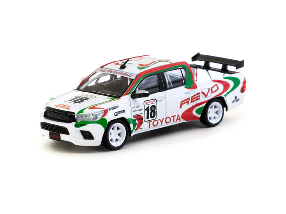 1:64 Toyota Hilux -- #18 REVO White Rally Tribute -- Tarmac Works