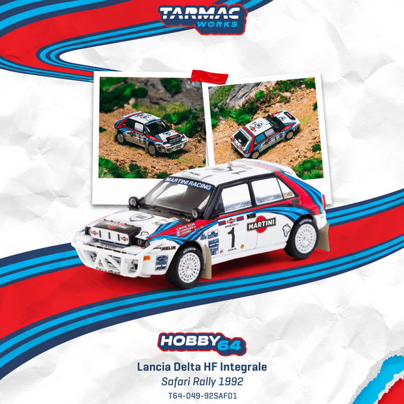 (Pre-Order) 1:64 1992 Safari Rally -- #1 Lancia Delta HF Integrale -- Tarmac Works