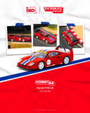 (Pre-Order) 1:64 Ferrari F40 LM -- Red w/Blue & White Stripe -- Tarmac Works x IXO