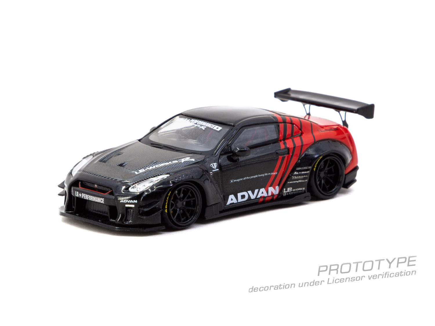 Pre-Order) 1:64 Nissan GT-R R35 LB-Works Type 2 -- ADVAN Red/Black --