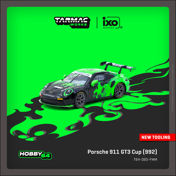 (Pre-Order) 1:64 Fire Monkey Motorsport -- Porsche 911 (992) GT3 Cup -- Tarmac Works x IXO