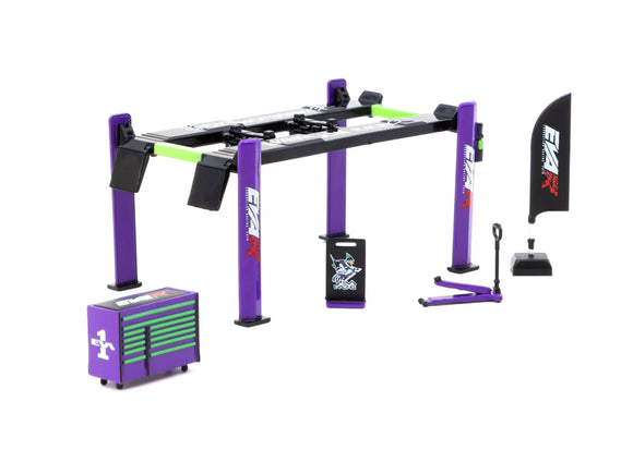 1:64 Garage Tools Set -- EVA Racing - Purple/Green -- Tarmac Works