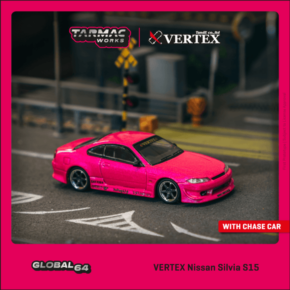 (Pre-Order) 1:64 Nissan Silvia (S15) VERTEX -- Pink Metallic -- Tarmac Works