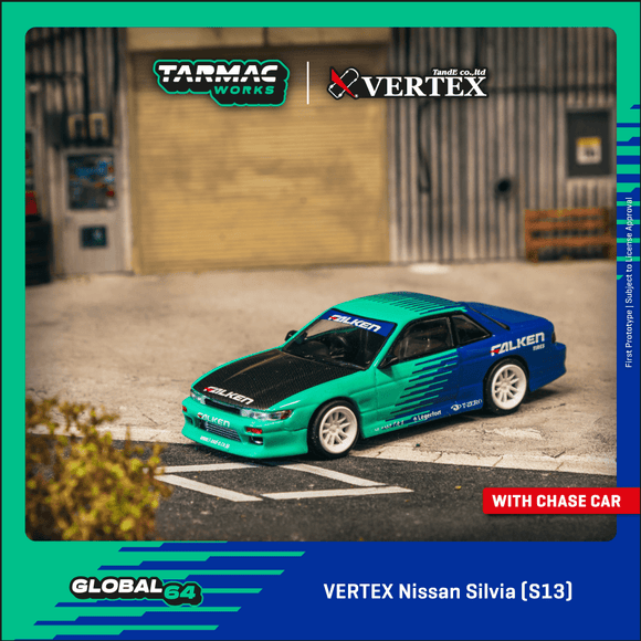 (Pre-Order) 1:64 Nissan S13 Silvia VERTEX -- Falken Tyres -- Tarmac Works