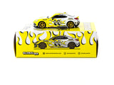 1:64 Toyota GR86 -- MOONEYES Yellow/White Flames -- Tarmac Works
