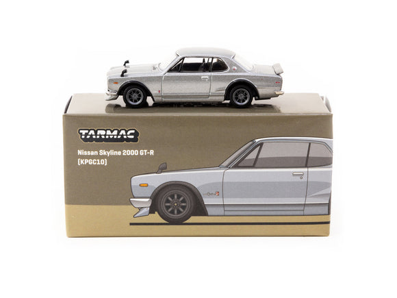 1:64 Nissan Skyline 2000 GT-R (KPGC10) -- Silver w/Grey Wheels -- Tarmac Works