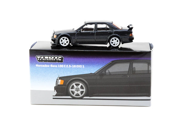 1:64 Mercedes-Benz 190 E 2.5-16 EVO 1 -- Blue-Black Metallic -- Tarmac